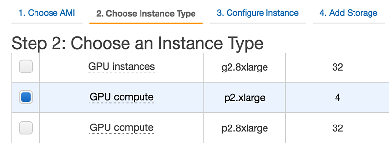 The p2.xlarge instance